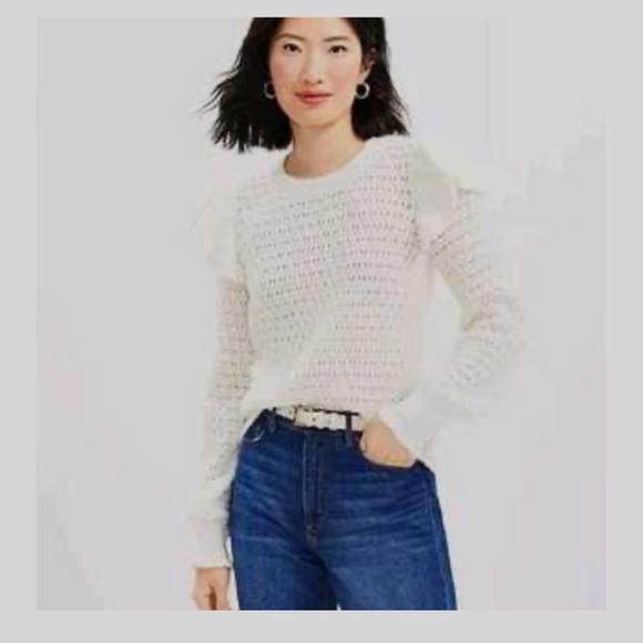 Vintage Loft 1980s Sweater with Shoulder Flare Accent - Picture 2 of 4